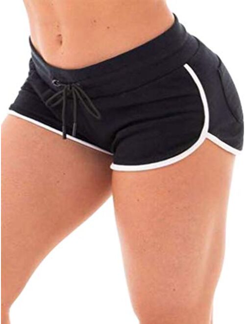 XXTAXN Women's Sexy Booty Running Workout Yoga Shorts Club Hot Pants with Back Pockets