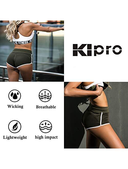 Kipro Women's Active Shorts Fitness Sports Yoga Booty Shorts for Running Gym Workout