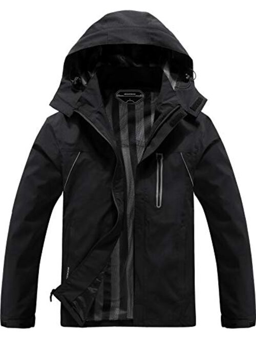 Moerdeng Men's Lightweight Windbreaker Rain Jacket Waterproof Breathable Coat