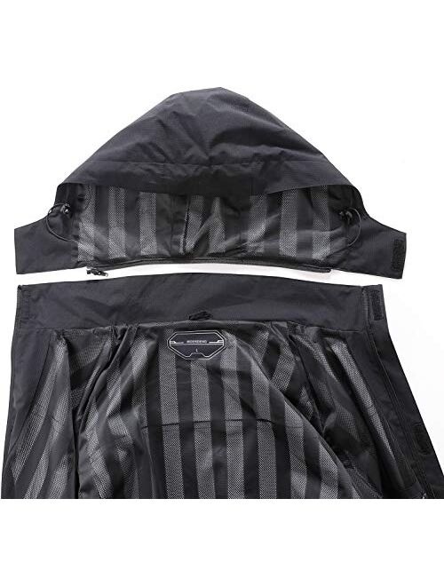Moerdeng Men's Lightweight Windbreaker Rain Jacket Waterproof Breathable Coat