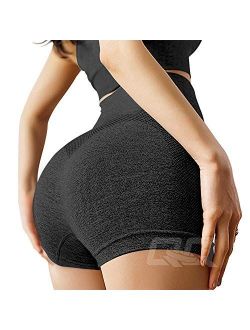 Women's Seamless Yoga Shorts High Waist Tummy Control Push up Running Elastic Shorts Compression Hot Pants