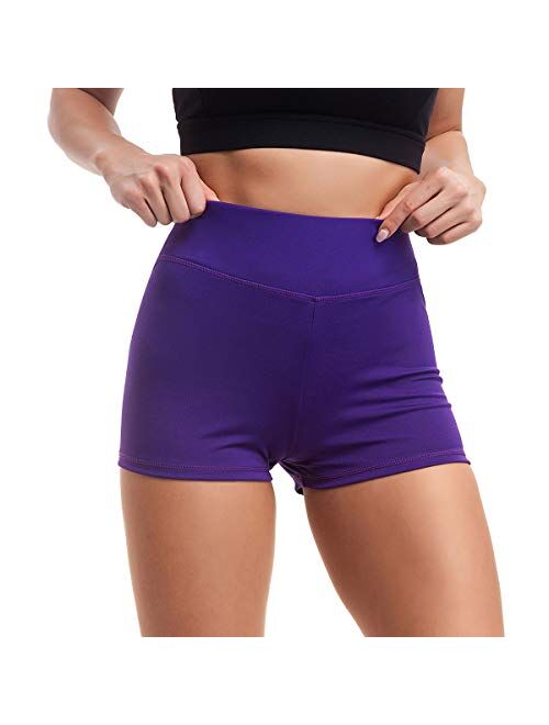 Women Yoga Shorts Ruched Booty High Waisted Gym Workout Shorts Butt Lifting Hot Pants