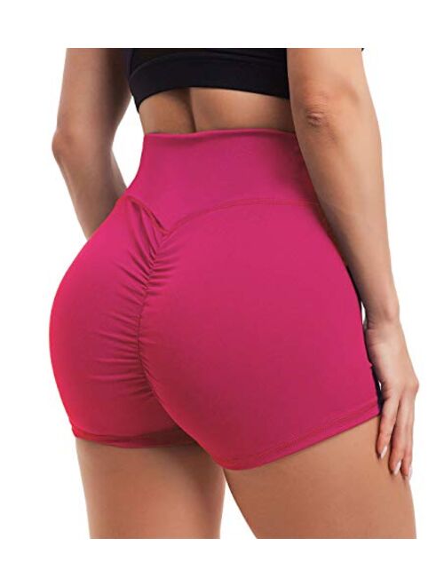 HEREEQ Womens Yoga Shorts High Waisted Butt Lifting Gym Workout Hot Pants