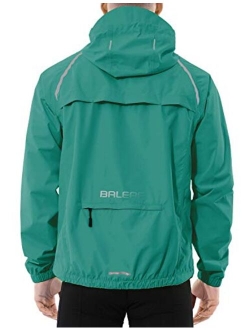 Men's Cycling Running Jacket Waterproof Reflective Lightweight Windbreaker Windproof Bike Jacket Hooded Packable