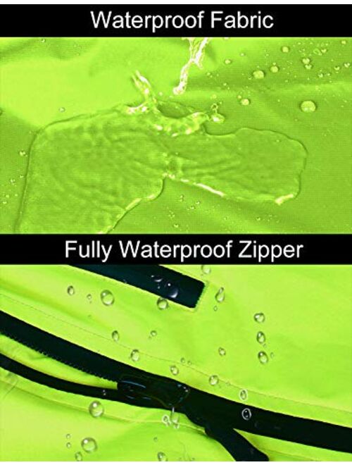 BALEAF Men's Cycling Running Jacket Waterproof Reflective Lightweight Windbreaker Windproof Bike Jacket Hooded Packable