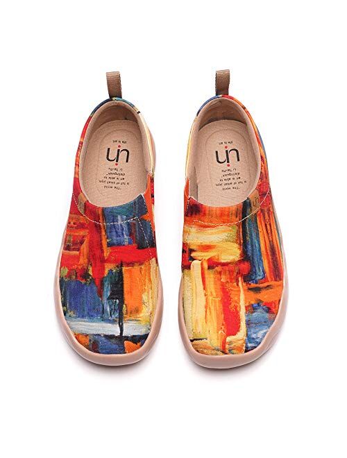 UIN Flats Canvas Casual Walking Lightweight Slip Ons Colorful Sneakers