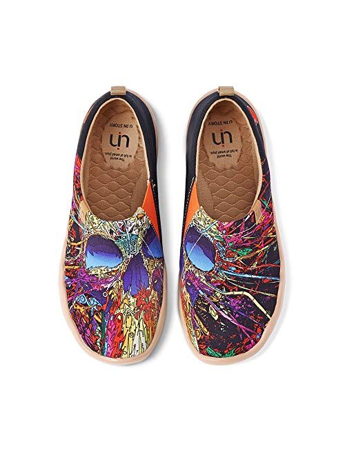 UIN Flats Canvas Casual Walking Lightweight Slip Ons Colorful Sneakers