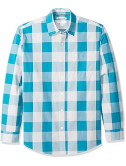 Men's Long-Sleeve Regular-fit Cotton Casual Poplin Shirt