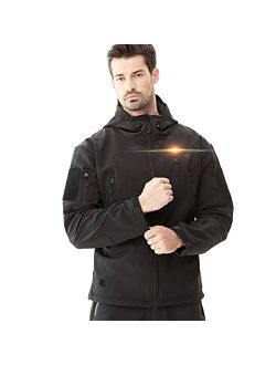DEWBU Heated Jacket with 7.4V Battery Pack Winter Outdoor Soft Shell Electric Heating Coat