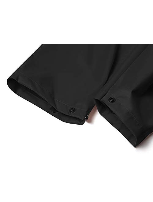 Mens Long Hooded Safety Rain Jacket Waterproof Emergency Raincoat Poncho