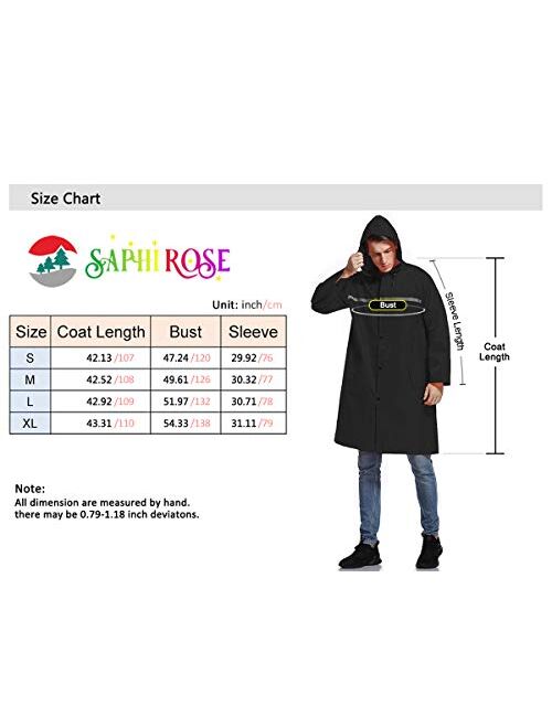 Mens Long Hooded Safety Rain Jacket Waterproof Emergency Raincoat Poncho