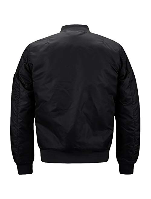 TACVASEN Men's Jackets-Windproof Bomber Jacket Full Zip Winter Warm Padded Coats Outwear 