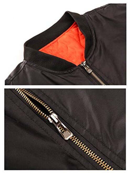 TACVASEN Men's Jackets-Windproof Bomber Jacket Full Zip Winter Warm Padded Coats Outwear