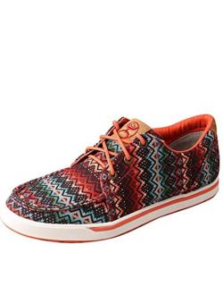 Twisted Canvas Printed Lace Up Colorful Sneakers