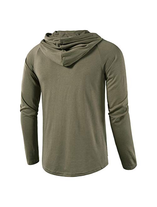 SIR7 Men's Gym Workout Active Long Sleeve Pullover Lightweight Hoodie Casual Hooded Sweatshirts