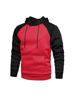 TOLOER Men's Hoodies Pullover Casual Solid Color Sports Outwear Sweatshirts