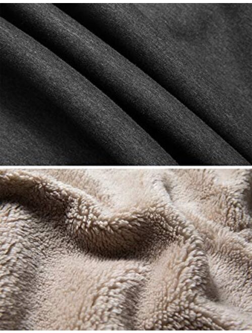 Gihuo Men's Winter Sherpa Lined Hoodie Zip Up Sweatshirt Warm Jacket