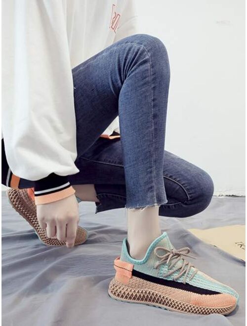Shein Lace-up Front Wide Fit Colorful Sneakers