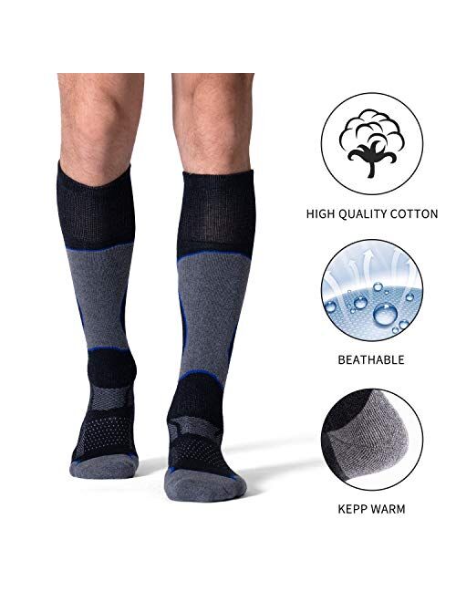 CelerSport 2 Pack Men's Ski Socks for Skiing, Snowboarding, Cold Weather, Winter Performance Socks