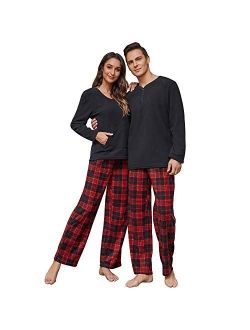 U2SKIIN Matching Pajamas Set for couples, Women and Mens Plaid Pajamas Soft Warm