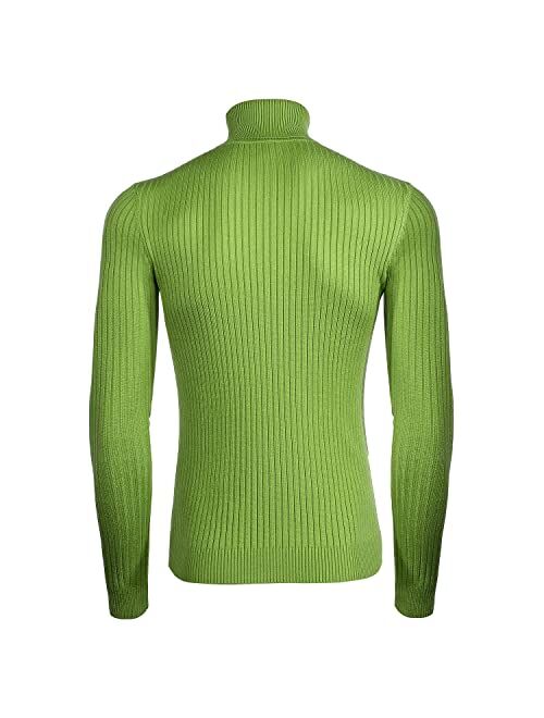 Juedoz Mens Turtleneck Sweater Slim Fit Soft Knitted Basic Pullover Sweater