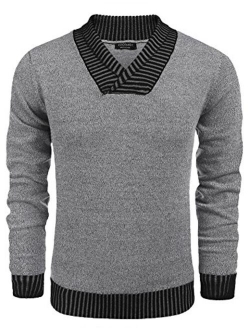 Men's Knitted Sweaters Casual V-Neck Slim Fit Pullover Knitwear
