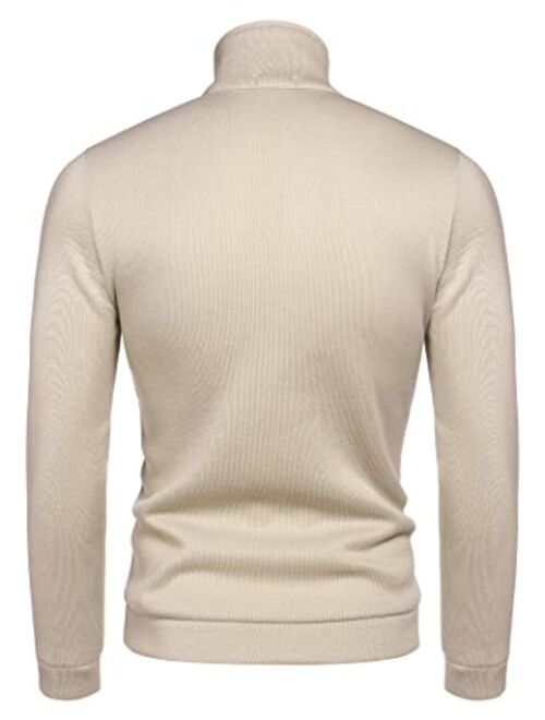 COOFANDY Men's Casual Slim Fit Pullover Sweater Knitted Sweatershirt Thermal Napping Inside