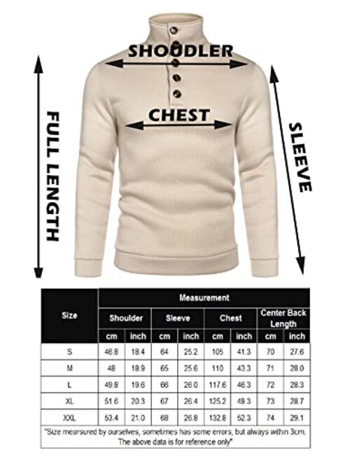 COOFANDY Mens Casual Slim Fit Pullover Sweater Knitted Sweatershirt Thermal Napping Inside