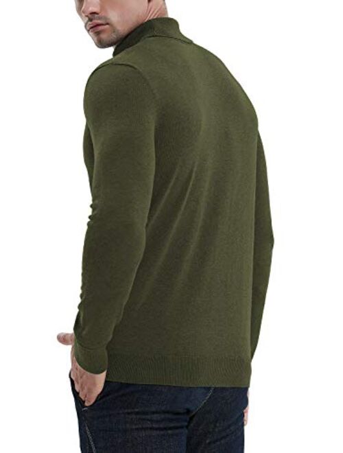 NITAGUT Men's Casual Slim Fit Basic Sweaters Knitted Thermal Turtleneck Pullover Sweater