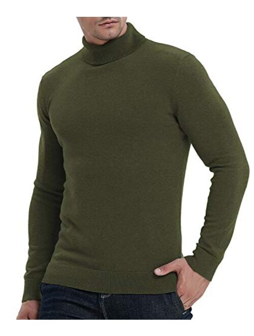 NITAGUT Men's Casual Slim Fit Basic Sweaters Knitted Thermal Turtleneck Pullover Sweater