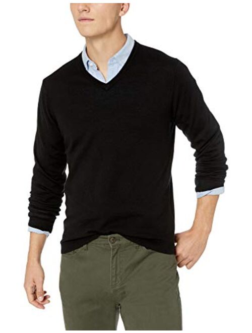 Amazon Brand - Goodthreads Men's Lightweight Merino Wool V-Neck Sweater