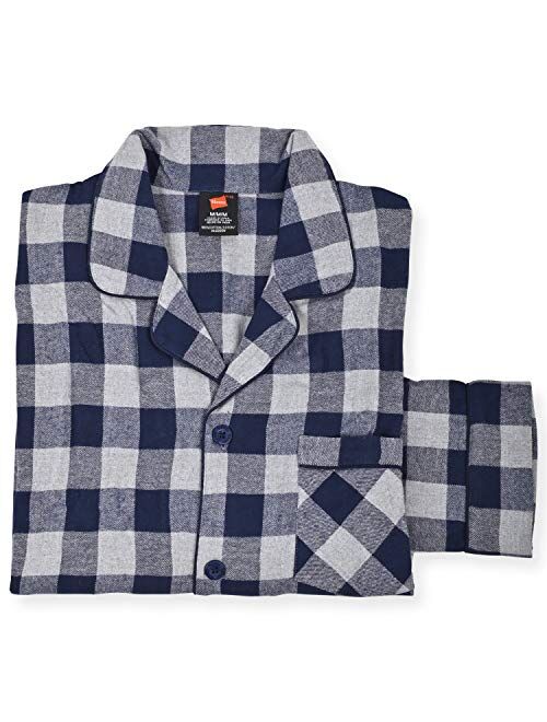 Hanes Men's 100% Cotton Flannel Plaid Pajama Top and Pant Set 