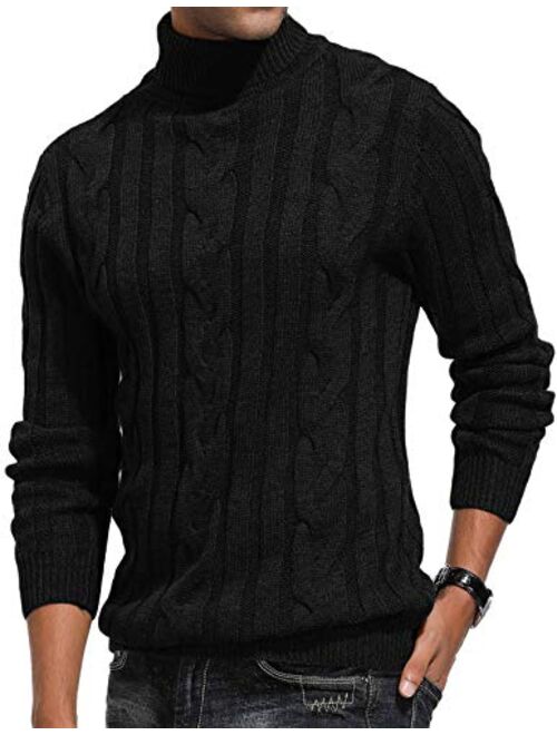 PJ PAUL JONES Men's Casual Quarter-Zip Sweaters Cable Knit Thermal Pullover Sweater 