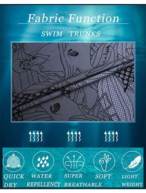 APTRO Men's 9" Swim Trunks Long Board Shorts Beach Swimwear Bathing Suits with Mesh Lining and Pockets