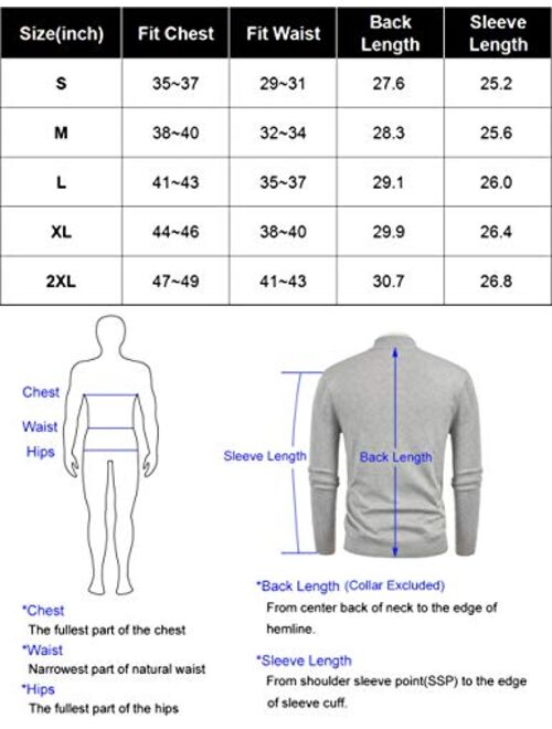 PJ PAUL JONES Mens Casual 2-way Zip Cardingan Sweater Stand Collar Full-Zip Sweater Jacket