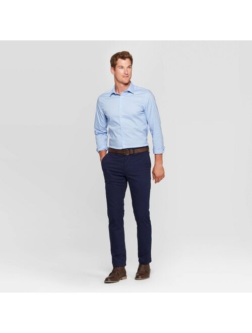 Men's Slim Fit Non-Iron Long Sleeve Button-Down Dress Shirt - Goodfellow & Co™