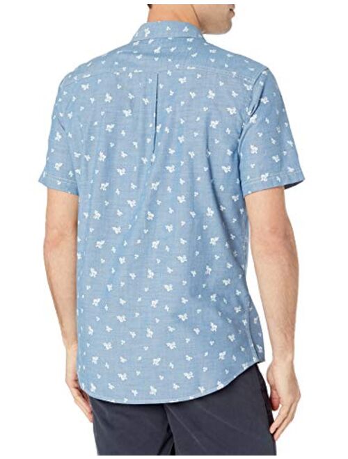Amazon Essentials Men's Regular-fit Short-Sleeve Chambray Shirt