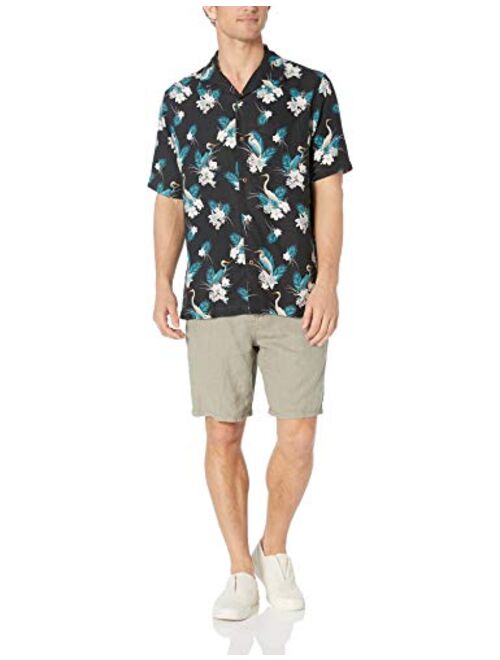 28 Palms Men's Relaxed-fit 100% Silk Tropical Hawaiian Shirt