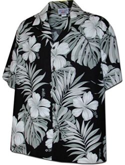 Monstera Leaf Hibiscus Floral Men's Hawaiian Shirt