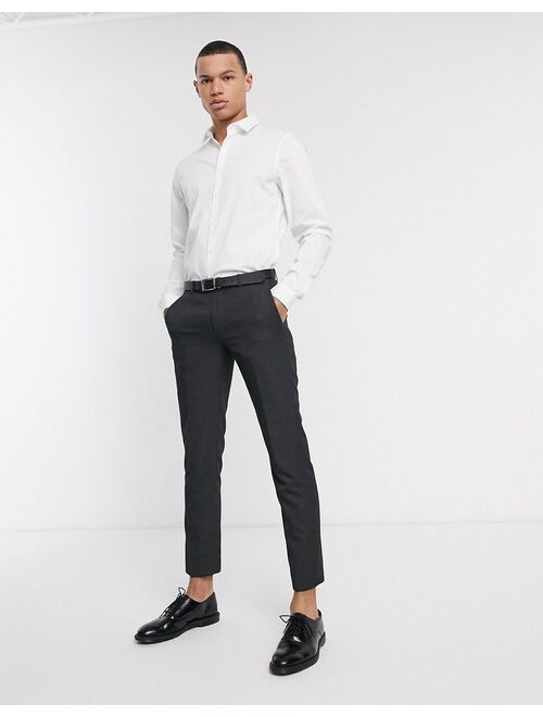 ASOS DESIGN Tall smart stretch slim fit work shirt in white