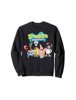 Spongebob Character Line Up With Logo Sweatshirt