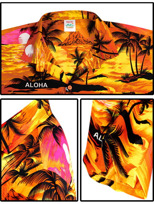 Mens Aloha Camp Beach Party Tropical Short Sleeve Button Down Hawaiian Shirt