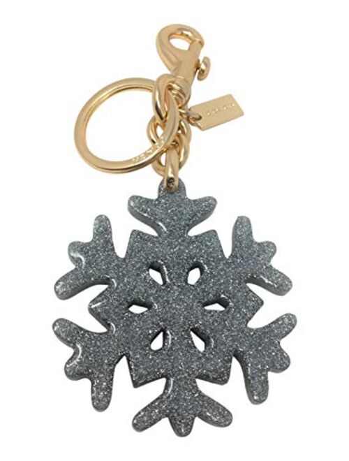 Coach Sparkle Snowflake Keychain Bag Charm Silver F78689