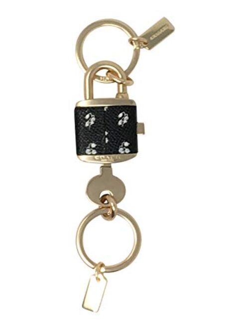 Coach Lock and Key Bag Charm Valet Key Ring Black F76451
