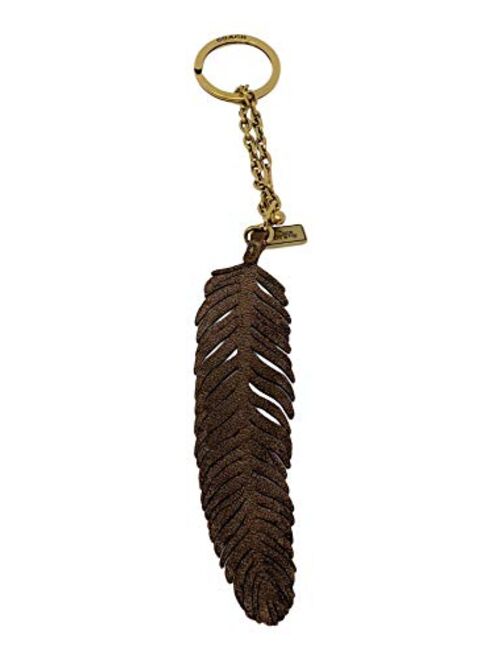 Coach Copper Studded Feather Bag Charm Keychain 36786