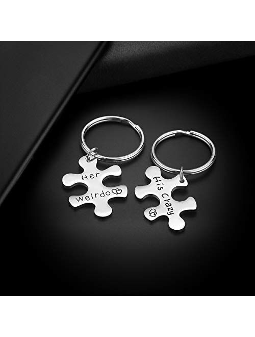 Couple Gifts for Boyfriend and Girlfriend - His Crazy Her Weirdo Couple Keychain for Him and Her, His and Her Keychain Valentine's Day Gift for Boyfriend Girlfriend Husba