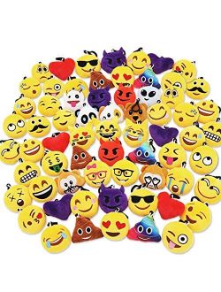 Ivenf Pack of 50 5cm/2" Emoji Poop Plush Keychain Birthday Party Favors Supplies Mini Pillows Set, Emoticon Backpack Clips, Goodie Bag Stuffers Pinata Fillers Novelty Gif