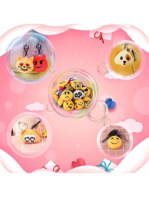 Ivenf Pack of 50 5cm/2" Emoji Poop Plush Keychain Birthday Party Favors Supplies Mini Pillows Set, Emoticon Backpack Clips, Goodie Bag Stuffers Pinata Fillers Novelty Gif