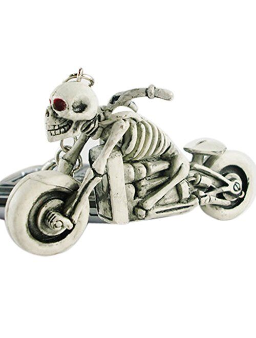 Cool Motorcycle Skull Rubber Keychain Keyring Key Chain Men's Gift
