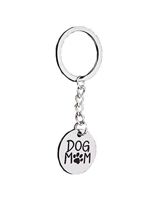 Dog Mom Keychain Funny Mom Gift Keychain for Women Cool Dog Tag Pendent mother car keychain from Daughter Son Husband for Birthday, Mothers Day, Christmas, Thanksgiving, 
